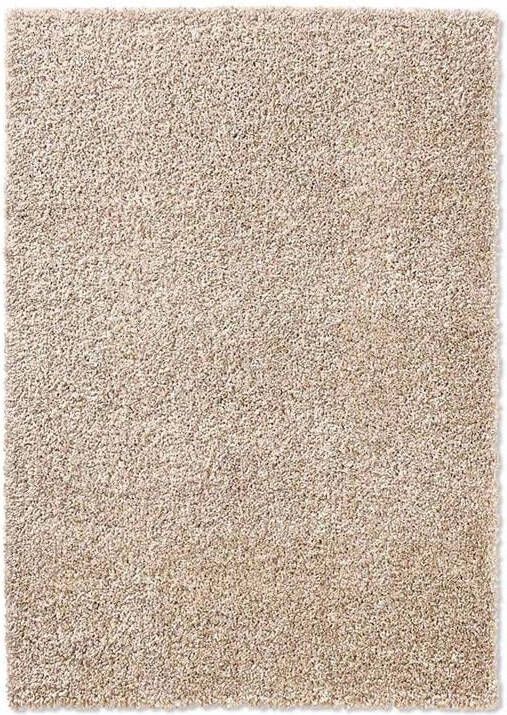 Tapeso Hoogpolig vloerkleed effen Classic beige 120x170 cm