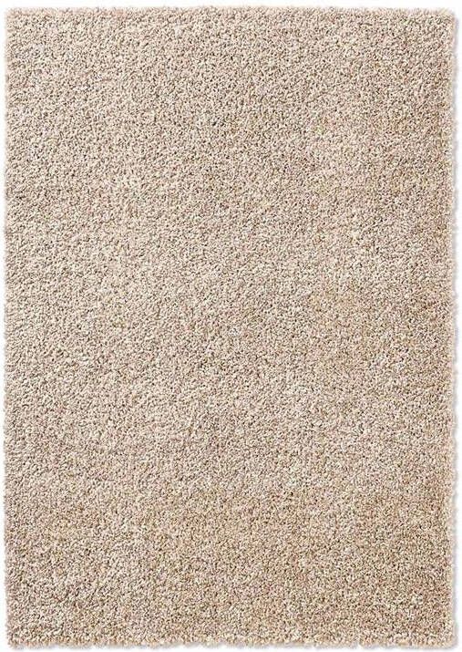 Tapeso Hoogpolig vloerkleed effen Classic beige 80x250 cm