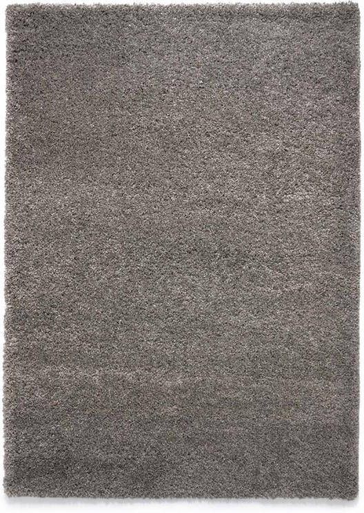 Tapeso Hoogpolig vloerkleed shaggy Grand effen lichtgrijs 120x170