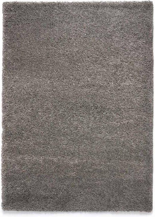 Tapeso Hoogpolig vloerkleed shaggy Grand effen lichtgrijs 280x380