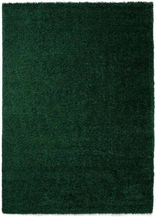 Tapeso Hoogpolig vloerkleed shaggy Trend effen jade 120x170 cm