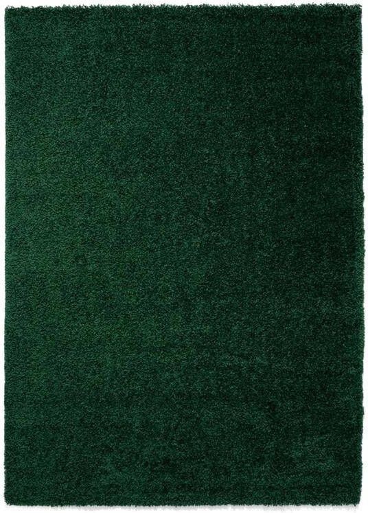 Tapeso Hoogpolig vloerkleed shaggy Trend effen jade 60x110 cm