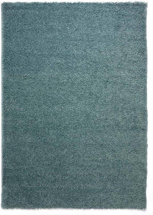 Tapeso Hoogpolig vloerkleed shaggy Trend effen lichtblauw 60x110