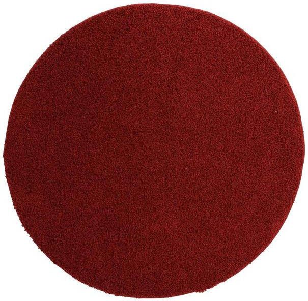 Tapeso Hoogpolig vloerkleed shaggy Trend effen rond rood 300 cm