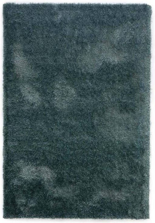 Tapeso Hoogpolig vloerkleed velvet Posh blauw 160x230 cm