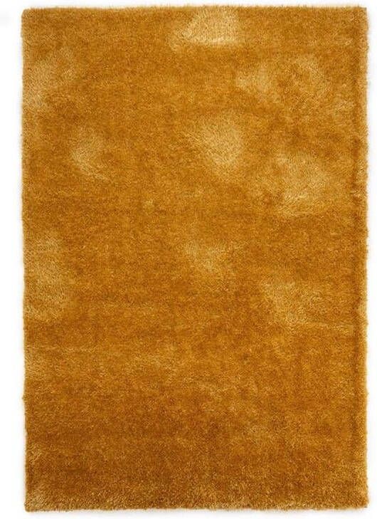 Tapeso Hoogpolig vloerkleed velvet Posh goud 240x340 cm