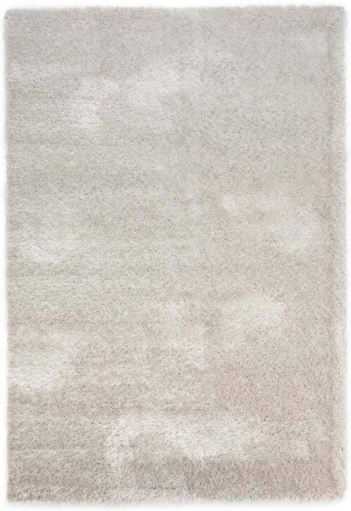 Tapeso Hoogpolig vloerkleed velvet Posh lichtzilver 140x200 cm