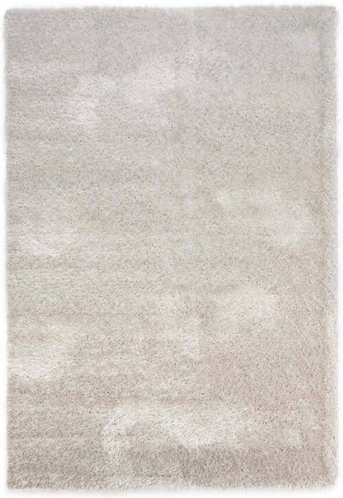 Tapeso Hoogpolig vloerkleed velvet Posh lichtzilver 80x150 cm