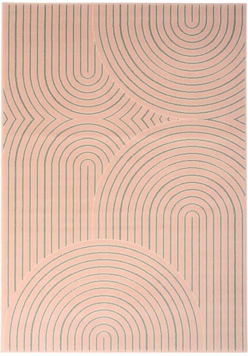 Tapeso Japandi vloerkleed Ease Akira oudroze 190x280 cm
