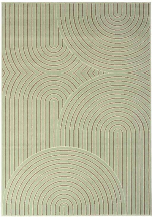 Tapeso Japandi vloerkleed Ease Akira zachtgroen 160x230 cm