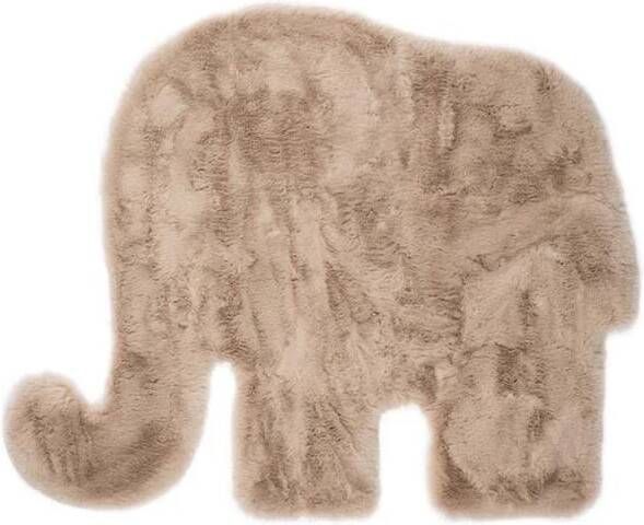 Tapeso Kindervloerkleed Olifant Fluffy taupe 80x100 cm