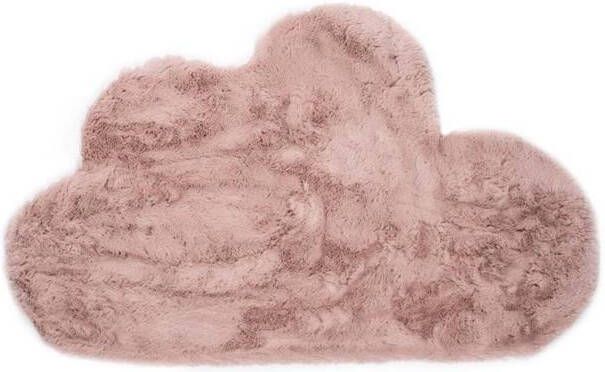 Tapeso Kindervloerkleed wolkje Fluffy roze 70x115 cm