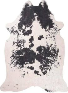Tapeso Koeienhuid vloerkleed Happy Spotted Cow zwart|wit 105x150