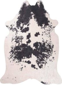 Tapeso Koeienhuid vloerkleed Happy Spotted Cow zwart|wit 135x190