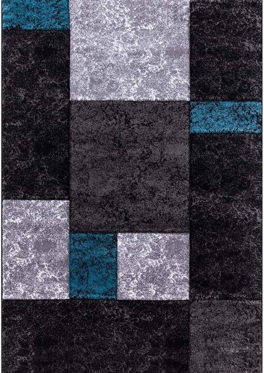 Tapeso Modern Vloerkleed Hawaii Turquoise 1330 200x290 cm
