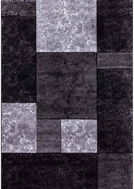Tapeso Modern Vloerkleed Hawaii Zwart 1330 200x290 cm