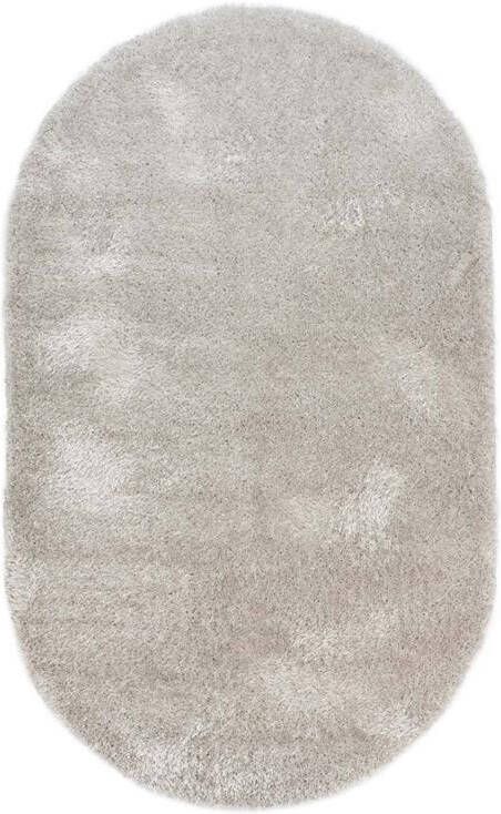 Tapeso Ovaal hoogpolig vloerkleed velvet Posh lichtzilver 280x380