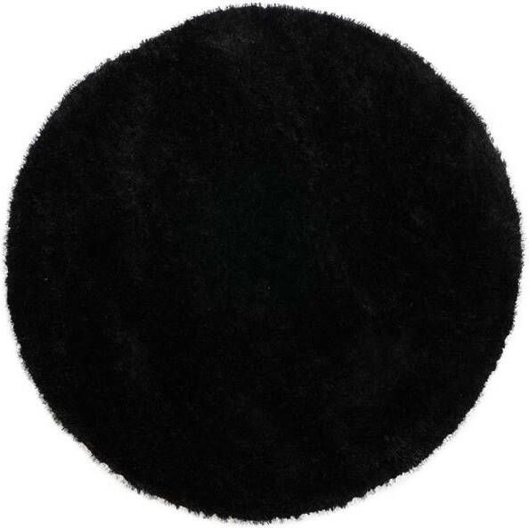 Tapeso Rond hoogpolig vloerkleed velvet Posh zwart 200 cm rond