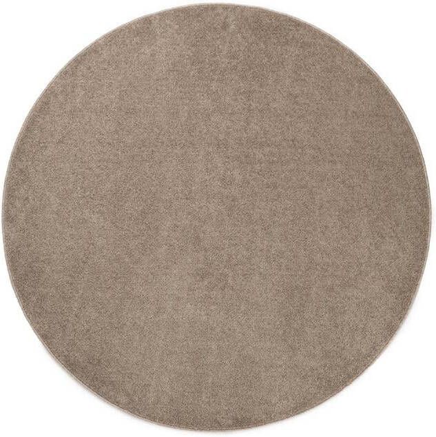 Tapeso Rond vloerkleed Fine beige 120 cm rond