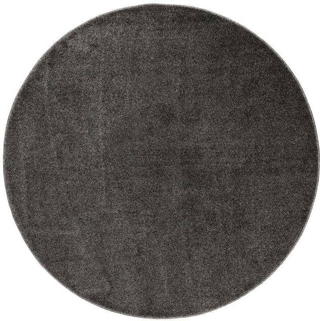 Tapeso Rond vloerkleed Fine grijs 100 cm rond