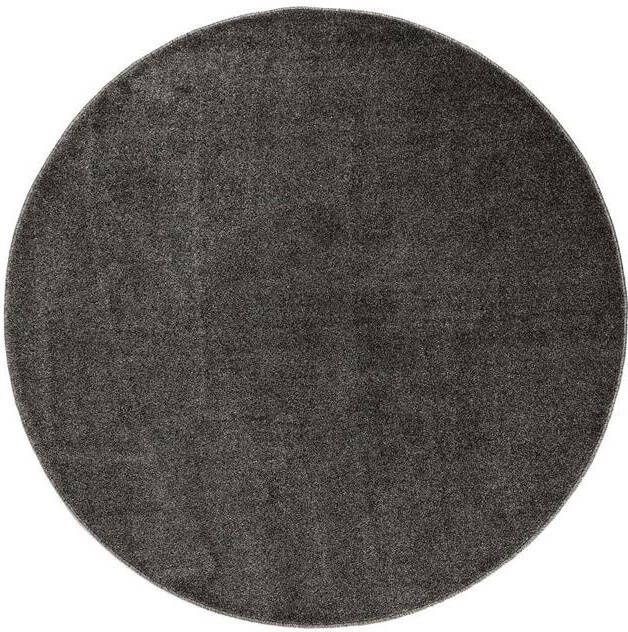 Tapeso Rond vloerkleed Fine grijs 200 cm rond