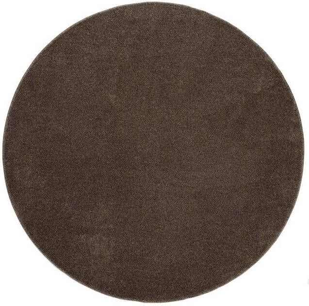 Tapeso Rond vloerkleed Fine mokka 100 cm rond