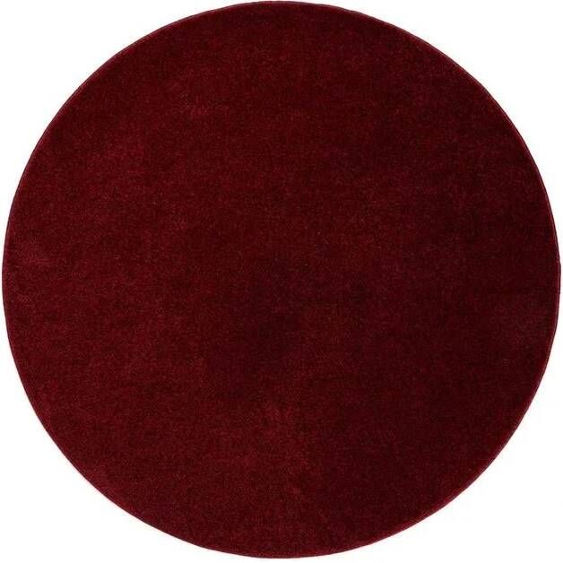 Tapeso Rond vloerkleed Fine rood 80 cm rond