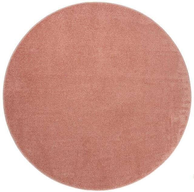 Tapeso Rond vloerkleed Fine roze 120 cm rond