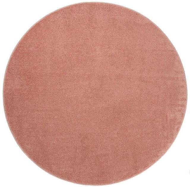 Tapeso Rond vloerkleed Fine roze 240 cm rond