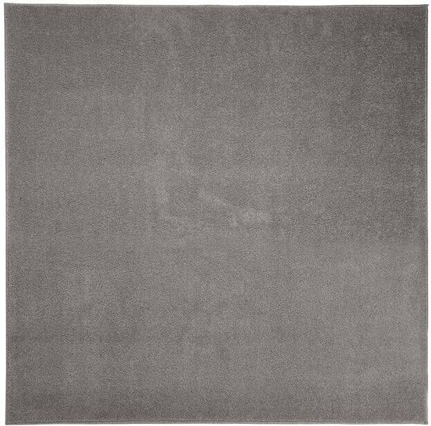 Tapeso Vierkant vloerkleed Fine lichtgrijs 100x100 cm