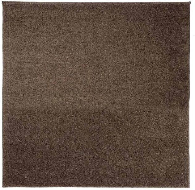 Tapeso Vierkant vloerkleed Fine mokka 100x100 cm