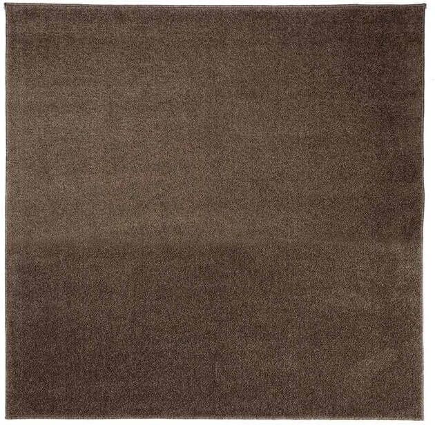 Tapeso Vierkant vloerkleed Fine mokka 200x200 cm