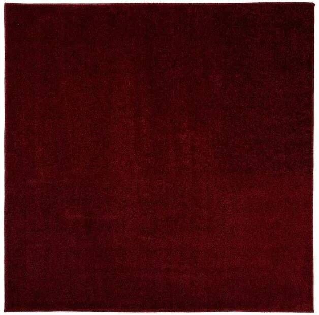 Tapeso Vierkant vloerkleed Fine rood 100x100 cm