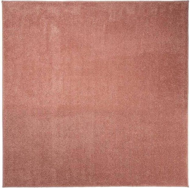 Tapeso Vierkant vloerkleed Fine roze 100x100 cm
