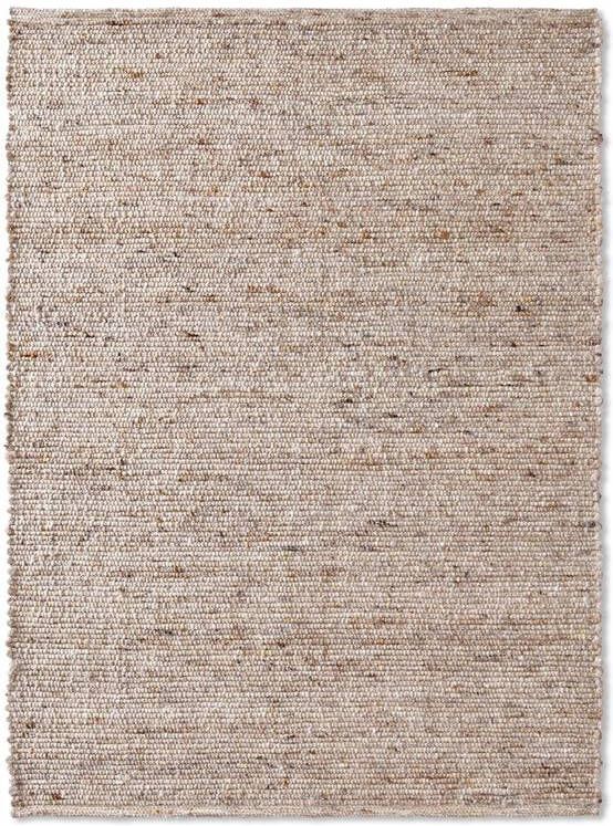 Tapeso Wollen vloerkleed Bokn beige 70x130 cm