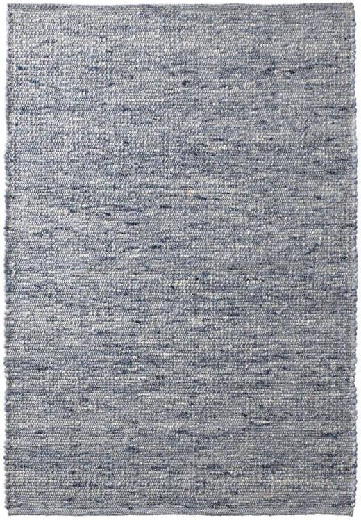 Tapeso Wollen vloerkleed Bokn blauw 60x90 cm