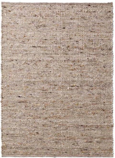 Tapeso Wollen vloerkleed handweef Oslo beige|crème 140x200 cm