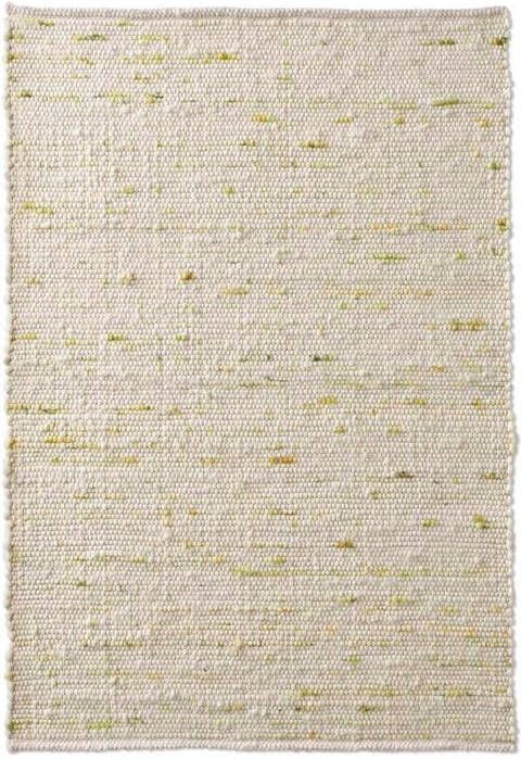 Tapeso Wollen vloerkleed handweef Oslo crème|groen 250x340 cm