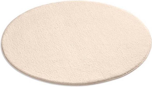 Tapeso Zacht rond vloerkleed Loft crème wasbaar 30°C 80 cm rond