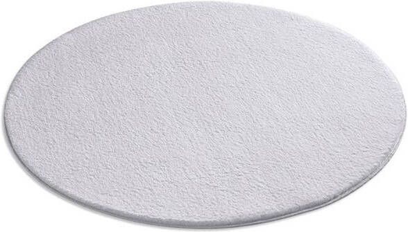 Tapeso Zacht rond vloerkleed Loft grijs wasbaar 30°C 120 cm rond