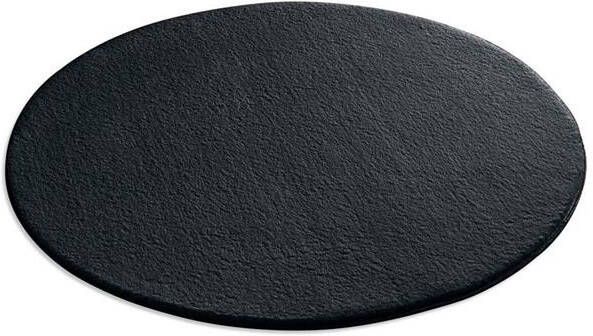 Tapeso Zacht rond vloerkleed Loft zwart wasbaar 30°C 80 cm rond
