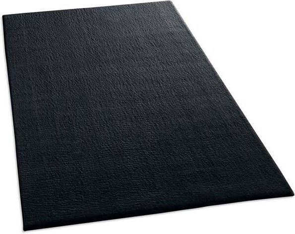 Tapeso Zacht vloerkleed Loft zwart wasbaar 30°C 80x150 cm