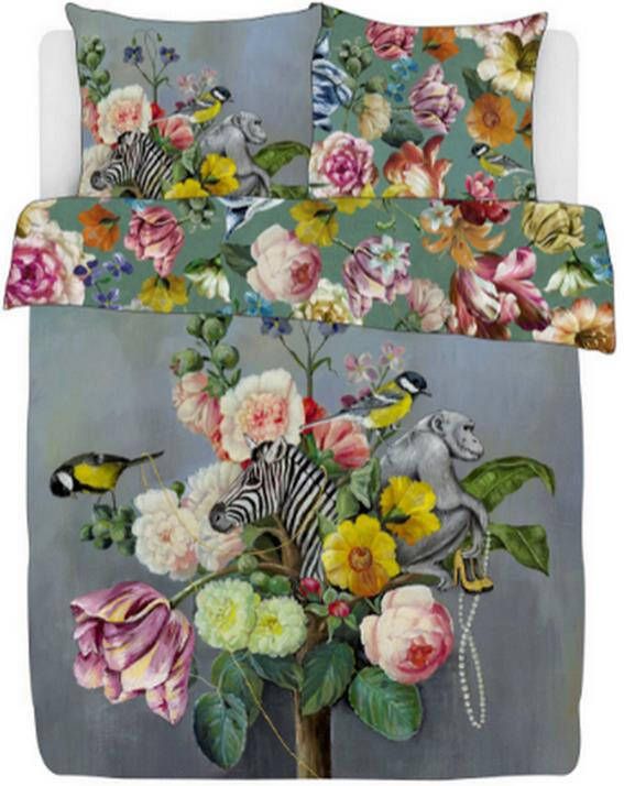 Ten Cate Jet Originals Dekbedovertrek Katoen Satijn Floral Animal blauw