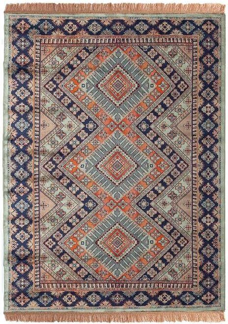 Tier Vintage Vloerkleed khepera Groen met franjes- 160 x 230 cm (M)