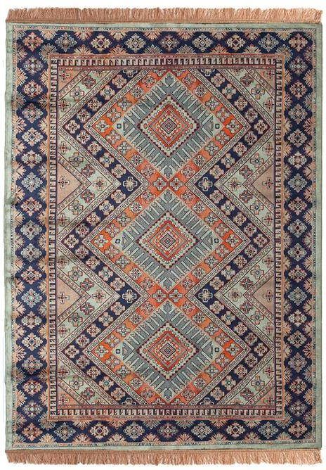 Tier Vintage Vloerkleed khepera Groen met franjes- 200 x 300 cm (L)