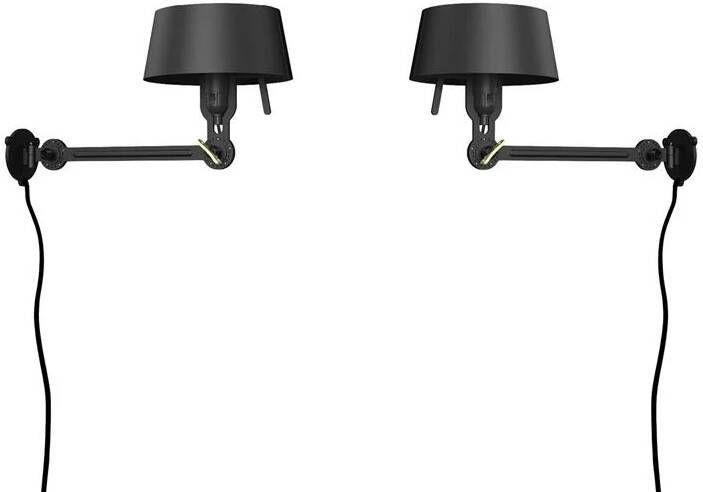 Tonone Bolt Bed Underfit wandlamp met stekker set van 2 Smokey Black