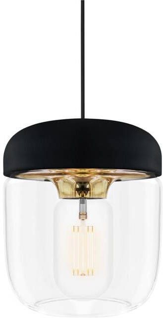 Umage Acorn hanglamp zwart met brass met koordset zwart Ø 14 cm