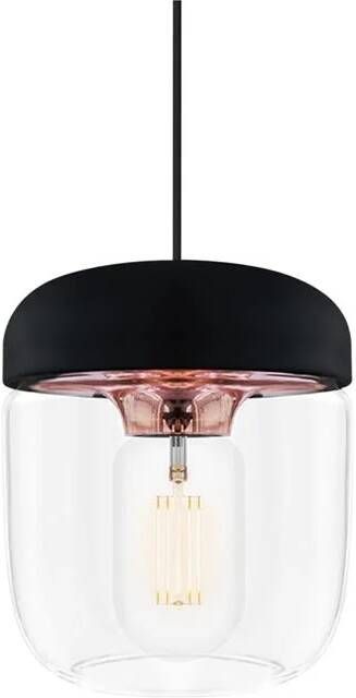 Umage Acorn hanglamp zwart met copper met koordset zwart Ø 14 cm