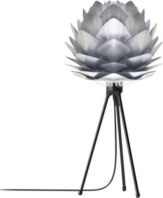 Umage Silvia Mini tafellamp brushed steel met tripod zwart Ø 32 cm