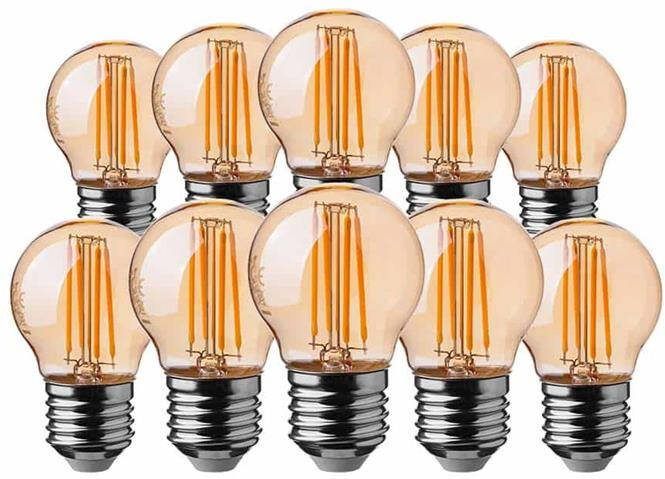 V-tac VT-1957-N 10-pack Filament LED lampen kogel E27 4W 350 Lm 2200K